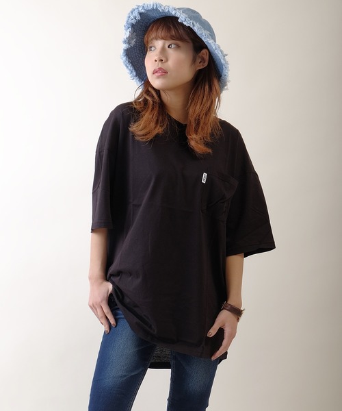 JRD by JARLD（ジェイアールディーバイジャールド）の「天竺変形Vネックダックテイルポケット付き半袖Tシャツ ポケT（Tシャツ/カットソー・メンズ・ブラック/ネイビー/グリーン・S/M/L）」の2枚目の写真