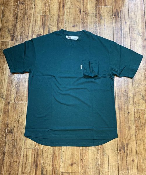 JRD by JARLD（ジェイアールディーバイジャールド）の「天竺変形Vネックダックテイルポケット付き半袖Tシャツ ポケT（Tシャツ/カットソー・メンズ・ブラック/ネイビー/グリーン・S/M/L）」の5枚目の写真