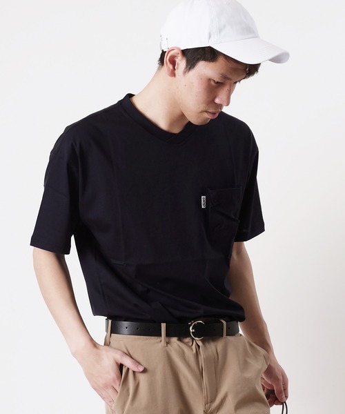 JRD by JARLD（ジェイアールディーバイジャールド）の「天竺変形Vネックダックテイルポケット付き半袖Tシャツ ポケT（Tシャツ/カットソー・メンズ・ブラック/ネイビー/グリーン・S/M/L）」の13枚目の写真
