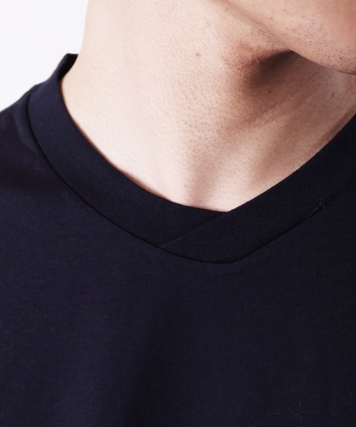 JRD by JARLD（ジェイアールディーバイジャールド）の「天竺変形Vネックダックテイルポケット付き半袖Tシャツ ポケT（Tシャツ/カットソー・メンズ・ブラック/ネイビー/グリーン・S/M/L）」の9枚目の写真