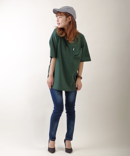 JRD by JARLD（ジェイアールディーバイジャールド）の「天竺変形Vネックダックテイルポケット付き半袖Tシャツ ポケT（Tシャツ/カットソー・メンズ・ブラック/ネイビー/グリーン・S/M/L）」の15枚目の写真