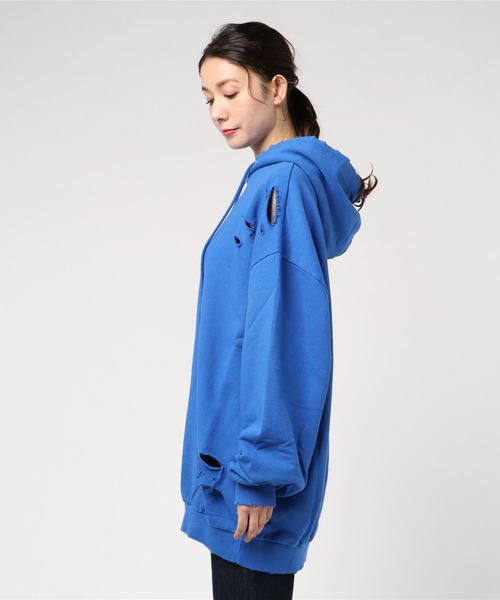 PUNYUS(プニュズ)の「クラッシュELKパーカー(パーカー・レディース・ブルー/パープル/ブラック/オレンジ・3/4)」の5枚目の写真