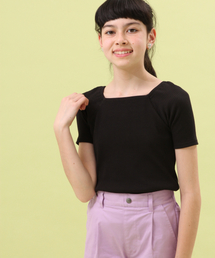 GLOBAL WORK | 【ジュニア】スクエアネックリブＴ半袖/830178(Tシャツ/カットソー)