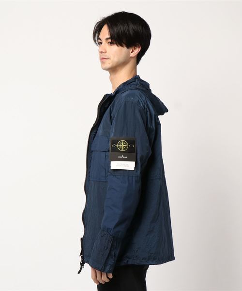 STONE ナイロンメタルジャケット ブルー STONE ISLAND ストーン