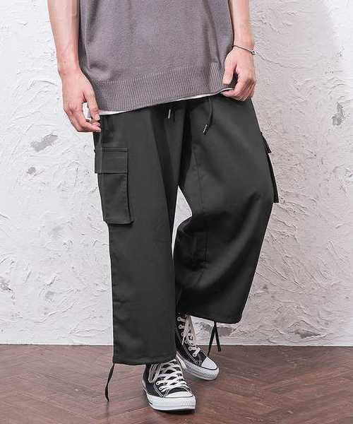 MinoriTY（マイノリティ）の「カーゴポケットワイドパンツ（カーゴパンツ・メンズ・ベージュ/グレー/ベージュ系その他/グレー系その他/ブラック・M/L）」の2枚目の写真
