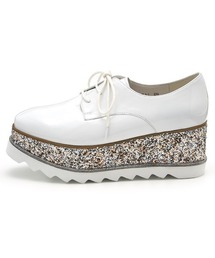 グリッタープラットフォームシューズ