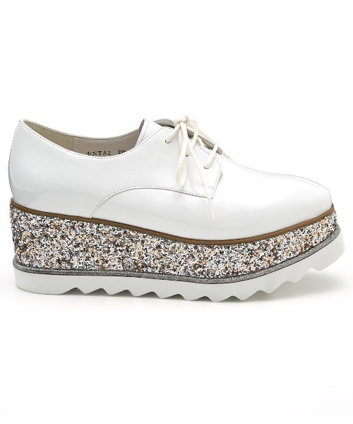 STACCATO（スタッカート）の「グリッタープラットフォームシューズ（ドレスシューズ・レディース・オフホワイト/ライトブラック・24.5cm/22.5cm/23cm/23.5cm/24cm/22cm）」の6枚目の写真