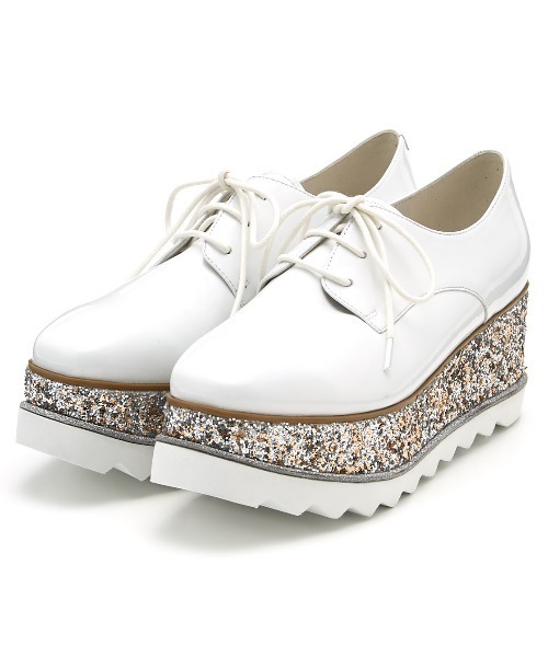 STACCATO（スタッカート）の「グリッタープラットフォームシューズ（ドレスシューズ・レディース・オフホワイト/ライトブラック・24.5cm/22.5cm/23cm/23.5cm/24cm/22cm）」の21枚目の写真