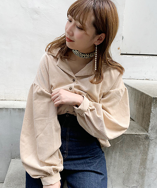 apres jour(アプレジュール)の「コーデュロイ袖ボリュームブラウス【ZOZOTOWN限定アイテム】(シャツ/ブラウス・レディース・ライトグリーン/モカ/ラベンダー/ライトベージュ・フリー)」の3枚目の写真