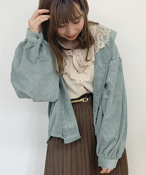 apres jour(アプレジュール)の「コーデュロイ袖ボリュームブラウス【ZOZOTOWN限定アイテム】(シャツ/ブラウス・レディース・ライトグリーン/モカ/ラベンダー/ライトベージュ・フリー)」の10枚目の写真