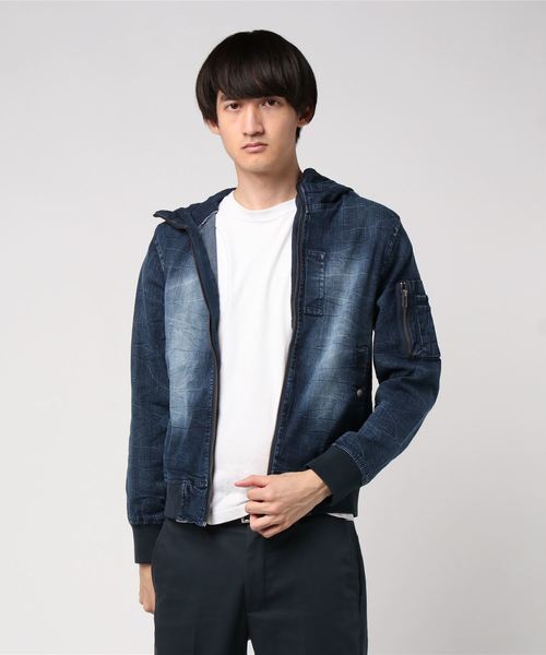 JEANS MATE(ジーンズメイト)の「ストレッチフードMA-1(MA-1・メンズ・ライトブルー/ブラック/ネイビー・LARGE/X-LARGE/MEDIUM)」の3枚目の写真