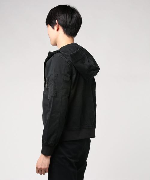 JEANS MATE(ジーンズメイト)の「ストレッチフードMA-1(MA-1・メンズ・ライトブルー/ブラック/ネイビー・LARGE/X-LARGE/MEDIUM)」の4枚目の写真