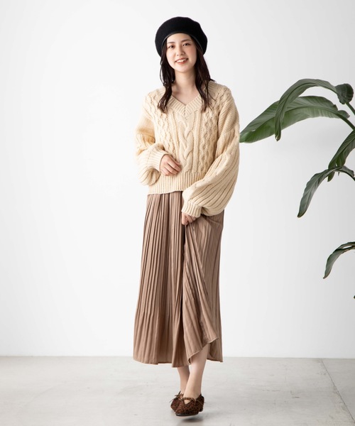 WEGO（ウィゴー）の「WEGO/ロービングバックリボンセーター（ニット/セーター・レディース・杢グレー/ライトベージュ/ダークベージュ/カーキ・FREE）」の5枚目の写真