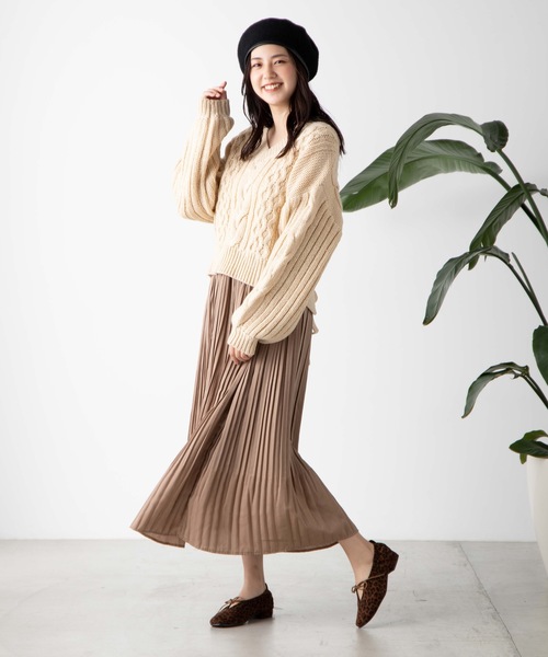 WEGO（ウィゴー）の「WEGO/ロービングバックリボンセーター（ニット/セーター・レディース・杢グレー/ライトベージュ/ダークベージュ/カーキ・FREE）」の7枚目の写真