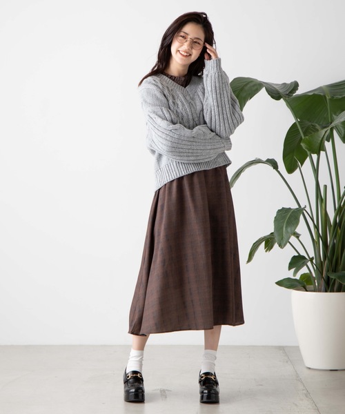 WEGO（ウィゴー）の「WEGO/ロービングバックリボンセーター（ニット/セーター・レディース・杢グレー/ライトベージュ/ダークベージュ/カーキ・FREE）」の8枚目の写真