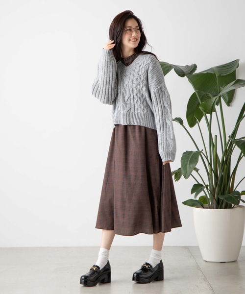 WEGO（ウィゴー）の「WEGO/ロービングバックリボンセーター（ニット/セーター・レディース・杢グレー/ライトベージュ/ダークベージュ/カーキ・FREE）」の10枚目の写真