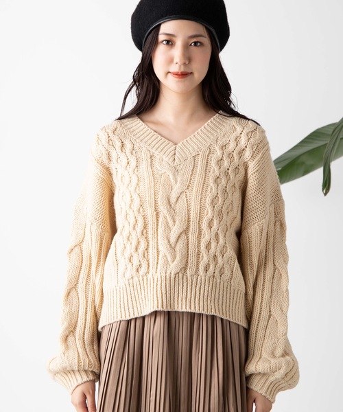 WEGO（ウィゴー）の「WEGO/ロービングバックリボンセーター（ニット/セーター・レディース・杢グレー/ライトベージュ/ダークベージュ/カーキ・FREE）」の17枚目の写真