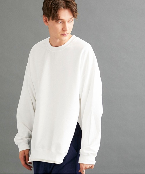 SIDE SLIT CREW NECK PULLOVER 