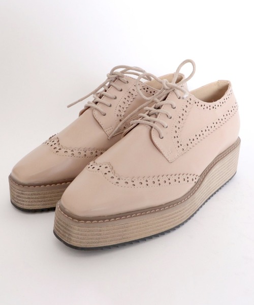 archives（アルシーヴ）の「厚底レースアップ（その他シューズ・レディース・ブラック/ベージュ・MEDIUM/LARGE）」の2枚目の写真
