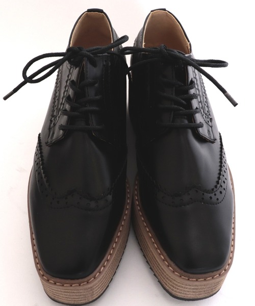 archives（アルシーヴ）の「厚底レースアップ（その他シューズ・レディース・ブラック/ベージュ・MEDIUM/LARGE）」の4枚目の写真