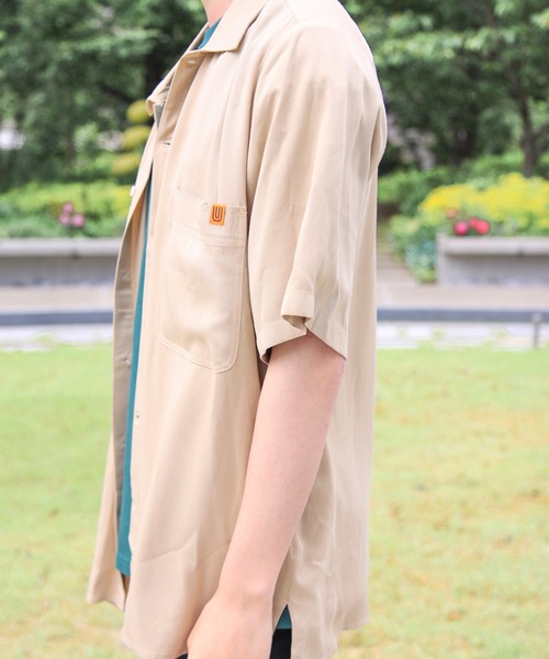 UNIVERSAL OVERALL(ユニバーサルオーバーオール)の「【UNIVERSAL OVERALL】 OPEN COLLAR SHIRTS(シャツ/ブラウス・メンズ・ホワイト/グレー/グリーン/マスタード/ブラック/ベージュ/ラベンダー/オレンジ・MEDIUM/LARGE)」の12枚目の写真