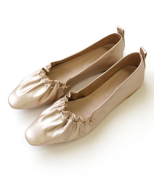 AmiAmi（アミアミ）の「ギャザーストリングフラットシューズ（パンプス・レディース・ブラック/ベージュ/ブラウン/アイボリー/シャンパン/ナチュラル/キナリ/オリーブ・LL/S/M/L）」の20枚目の写真