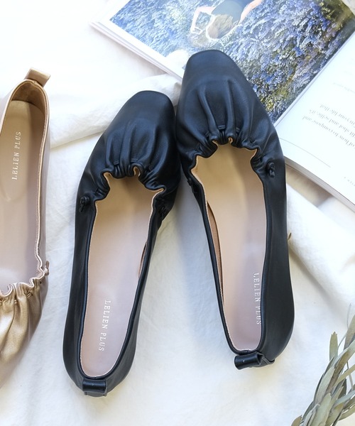 AmiAmi（アミアミ）の「ギャザーストリングフラットシューズ（パンプス・レディース・ブラック/ベージュ/ブラウン/アイボリー/シャンパン/ナチュラル/キナリ/オリーブ・LL/S/M/L）」の18枚目の写真