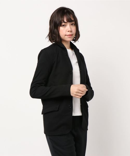 B.I.D.(ビーアイディー)の「カルゼイタリアンカラーJK(テーラードジャケット・レディース・ブラック/ネイビー/杢グレー/チャコールグレー・MEDIUM/LARGE/X-LARGE)」の1枚目の写真
