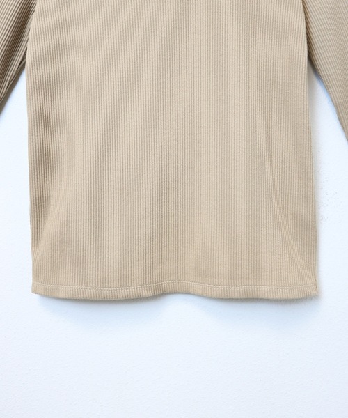 andme(アンドミー)の「テレコリブ長袖アシメネックTシャツ(Tシャツ/カットソー・レディース・ブラック/オフホワイト/ベージュ/ピンクベージュ/カーキ/チャコールグレー/グリーン・M/L)」の21枚目の写真