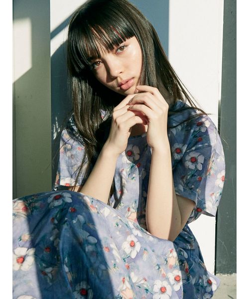 merry jenny（メリージェニー）の「flower paintロングワンピース（ワンピース・レディース・グリーン/パープル・FREE）」の3枚目の写真