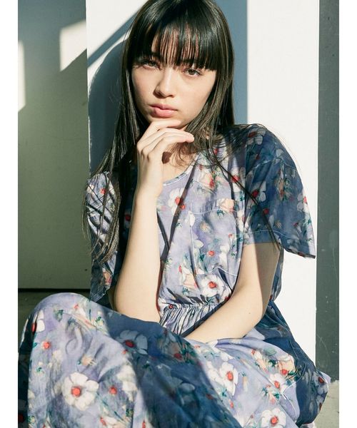 merry jenny（メリージェニー）の「flower paintロングワンピース（ワンピース・レディース・グリーン/パープル・FREE）」の9枚目の写真