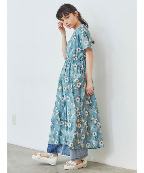 merry jenny（メリージェニー）の「flower paintロングワンピース（ワンピース・レディース・グリーン/パープル・FREE）」の13枚目の写真