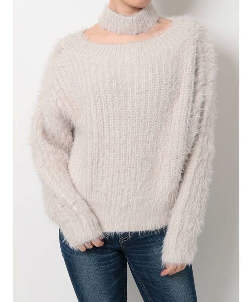 GYDA(ジェイダ)の「2WAYシャギーニット トップス(ニット/セーター・レディース・アイボリー/ブラック/ベージュ・FREE)」の7枚目の写真