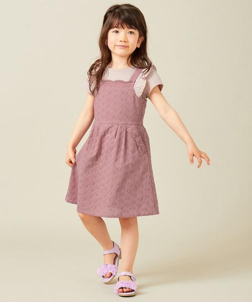 セール 100 130 総柄レース ジャンパースカート ワンピース Any Fam エニィファム のファッション通販 Zozotown