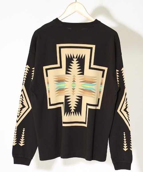 PENDLETON（ペンドルトン）の「[PENDLETON/ペンドルトン] 別注 バックハーディングプリントロングスリーブTシャツ（Tシャツ/カットソー・レディース・ホワイト/ブラック/ベージュ/グレー・M/L/S/XL）」の9枚目の写真