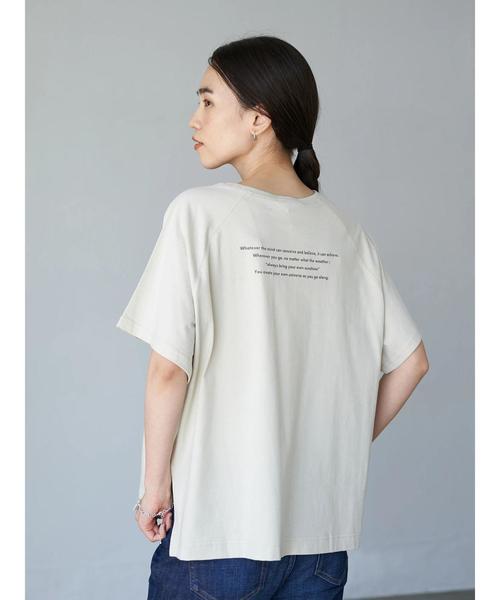 AMERICAN HOLIC（アメリカンホリック）の「ラグランロゴカット半袖プルオーバー　＊（Tシャツ/カットソー・レディース・チャコールグレー/ライトグレー/ブラック/オフホワイト・FREE）」の5枚目の写真