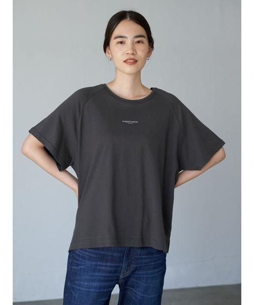 AMERICAN HOLIC（アメリカンホリック）の「ラグランロゴカット半袖プルオーバー　＊（Tシャツ/カットソー・レディース・チャコールグレー/ライトグレー/ブラック/オフホワイト・FREE）」の6枚目の写真