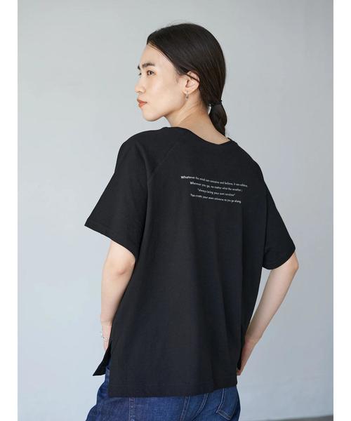 AMERICAN HOLIC（アメリカンホリック）の「ラグランロゴカット半袖プルオーバー　＊（Tシャツ/カットソー・レディース・チャコールグレー/ライトグレー/ブラック/オフホワイト・FREE）」の2枚目の写真
