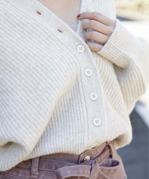 flower（フラワー）の「ボタンニットトップ（ニット/セーター・レディース・グレー/アイボリー・FREE）」の15枚目の写真