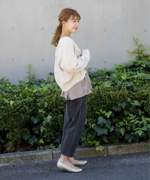 flower（フラワー）の「ボタンニットトップ（ニット/セーター・レディース・グレー/アイボリー・FREE）」の16枚目の写真