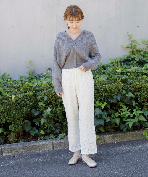 flower（フラワー）の「ボタンニットトップ（ニット/セーター・レディース・グレー/アイボリー・FREE）」の19枚目の写真