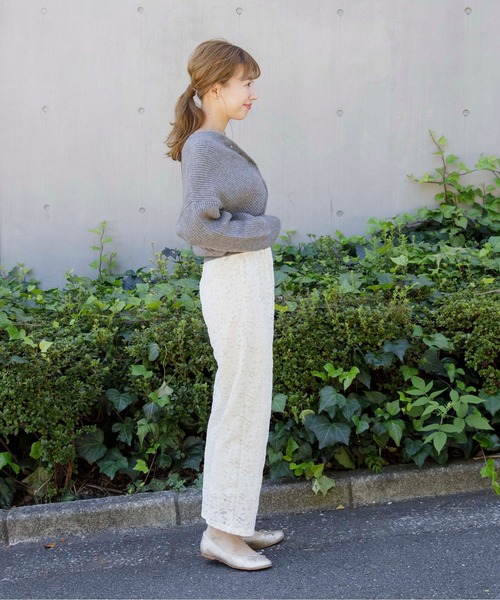 flower（フラワー）の「ボタンニットトップ（ニット/セーター・レディース・グレー/アイボリー・FREE）」の20枚目の写真