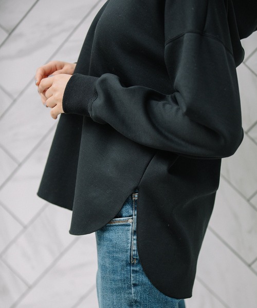 Munich（ミューニック）の「ハイガーゼライトダブルニット　スキッパーフーディー（パーカー・レディース・アイボリー/モカ/スモークピンク/ブラック・FREE）」の14枚目の写真