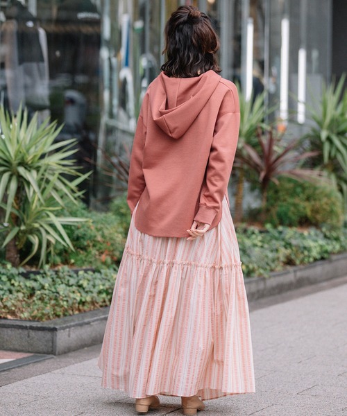 Munich（ミューニック）の「ハイガーゼライトダブルニット　スキッパーフーディー（パーカー・レディース・アイボリー/モカ/スモークピンク/ブラック・FREE）」の18枚目の写真