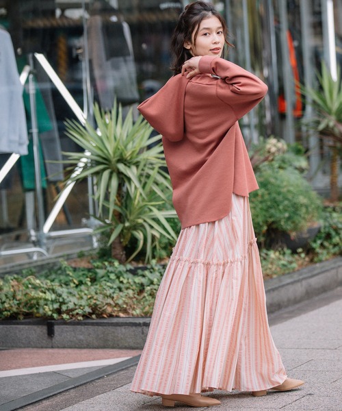 Munich（ミューニック）の「ハイガーゼライトダブルニット　スキッパーフーディー（パーカー・レディース・アイボリー/モカ/スモークピンク/ブラック・FREE）」の19枚目の写真