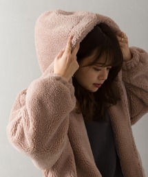 ボアフード付ブルゾン