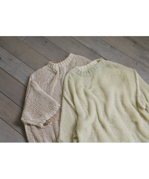 select MOCA(セレクトモカ)の「2021 SS トゥープライデザインニット(ニット/セーター・レディース・オフホワイト/ミント・FREE)」の7枚目の写真