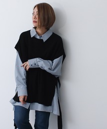 サイドリボンビッグシルエットニットベスト