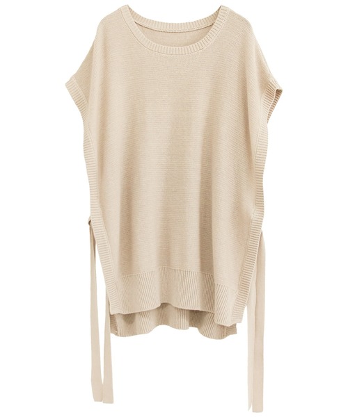 Social GIRL（ソーシャルガール）の「サイドリボンビッグシルエットニットベスト（ベスト・レディース・ブラック/ブルー/モカ/グレイッシュベージュ/アイボリー・M）」の10枚目の写真