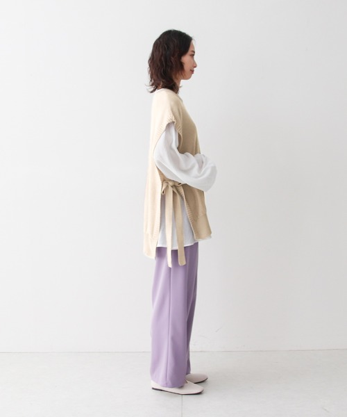 Social GIRL（ソーシャルガール）の「サイドリボンビッグシルエットニットベスト（ベスト・レディース・ブラック/ブルー/モカ/グレイッシュベージュ/アイボリー・M）」の12枚目の写真